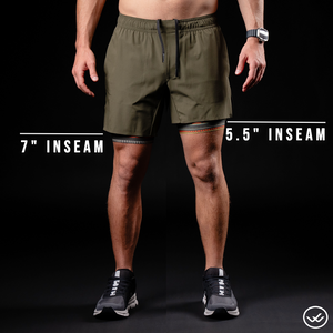 Mana Short (Performance) - Olive 5.5" & 7"