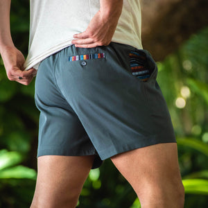 Sapien 2.0 Short 5"(Casual Stretch) - Slate Blue back pocket lifestyle